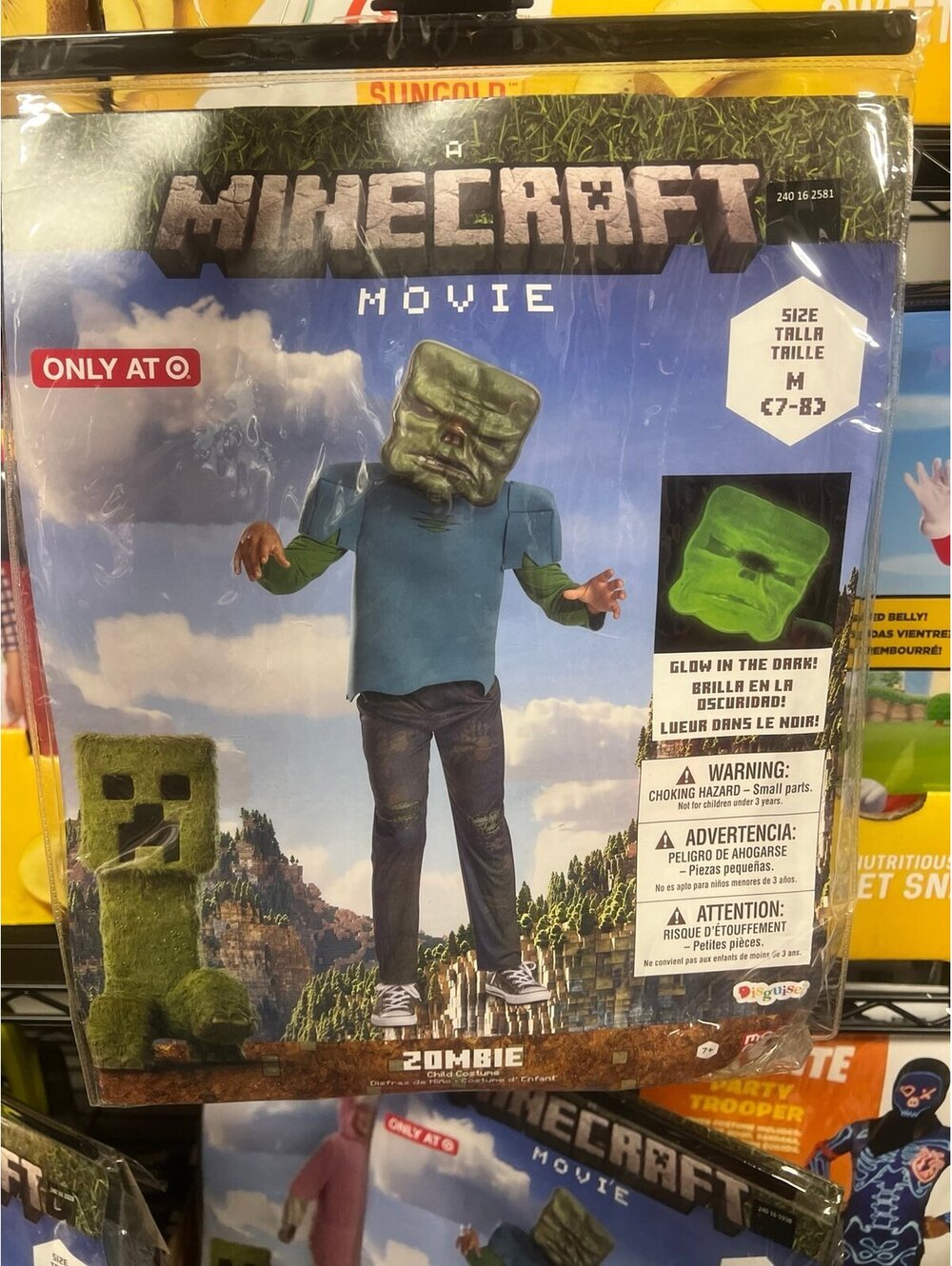 Kids Minecraft the movie Zombie costume size M 7/8
